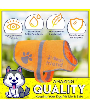 4Legriend Dog Security Vest - High Visibility Blaze Orange XL | Outdoor Safety for Dogs - 5 Sizes Available - Buy Online on GoSupps.com