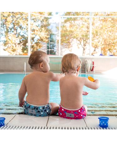 Shop Babyino Reusable Swimming Diaper - Bavarian Pants for Babies & Toddlers (Pink Dolphin) | Adjustable Size 6-18 Months - Buy Online on GoSupps.com