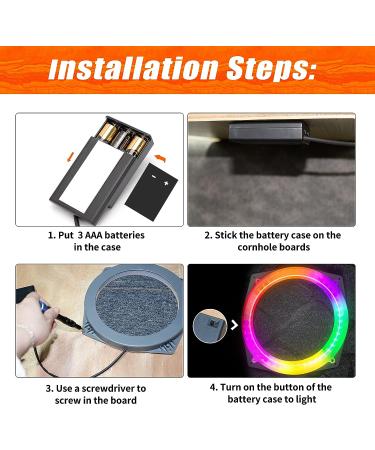Teamaze RGB Flashing Cornhole Board Lights Set - 2 Pcs for 4ft x 2ft Boards - Perfect for Camping and Backyard Games - Buy Online on GoSupps.com