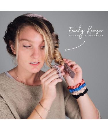 RobeCurls Satin Scrunchies 5 Pack - Cute Hair Ties for Women and Girls, Curly Hair Accessories (Black) - Buy Online on GoSupps.com