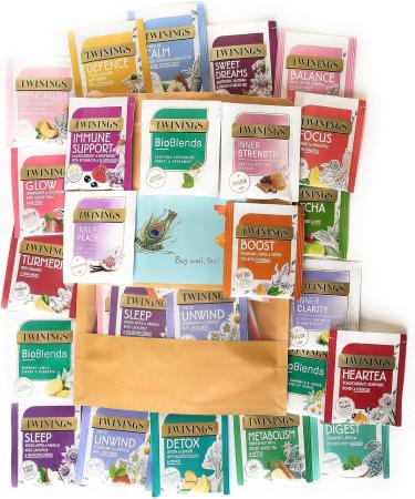 Twinings Superblends Tea Fruit Herbal Tea Selection Gift Set 23 Mixed Flavours of Superblends Soulful Blends BioBlends Mixed Collection Individually Wrapped tea bags Variety Pack Bags - Buy Online on GoSupps.com