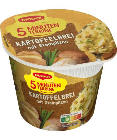 Maggi 5 Minutes Terrine Potato Porridge with Porcini Mushrooms - Instant Potato Puree Ready Meal Hearty Snack 8-Pack - Buy Online on GoSupps.com