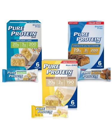 Pure Protein Dessert Variety Pack Protein Bars 1.76 oz 18 Count