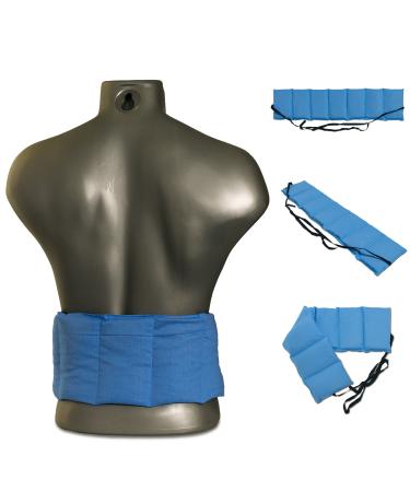 Cherry stone pillow 7-chamber with band 65x15 light blue. Heat pillow grain pillow with cherry stones