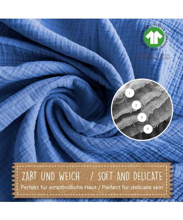 Mimadu Bio Musselin Cloth Baby 25x25 | 100% GOTS Organic Cotton | Super Soft & Absorbent Baby Mull Towels | Eco-Friendly Muslin Towels for Spitting (Ocean) - Buy Online on GoSupps.com