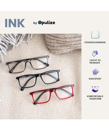 Buy Opulize Ink Lessen Glasses 2 Series Pack Large Rectangular Frame Scratch-Resistant Men s Black with Blue +1.00 Diopters International Shipping Available - Buy Online on GoSupps.com