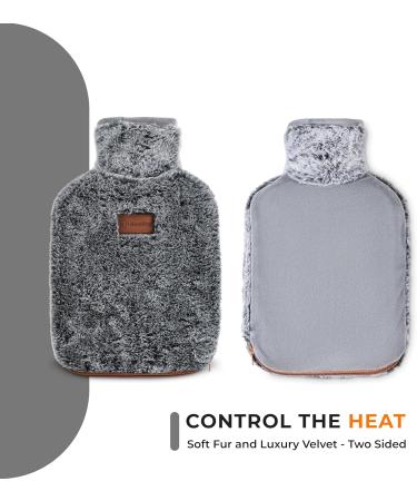 Hot Water Bottle with Cover UK - 2L Hot Water Bag for Pain Relief and Heat Control - Buy Online on GoSupps.com