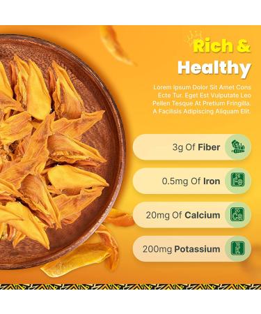 Organic Dried Mango Slices 16oz - No Sugar Added, All-Natural, Non-GMO | Tropicaux Reign - Preservative-Free Nutritious Snack - Buy Online on GoSupps.com
