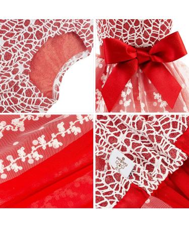 Cutebone Rode Hond Jurk Outfit - Shining Embroidery Tutu & Strik voor Puppy - Meisjes Kleding voor Bruiloft & Verjaardagsfeestje - DD09XS-DE XS Rosa - Buy Online on GoSupps.com