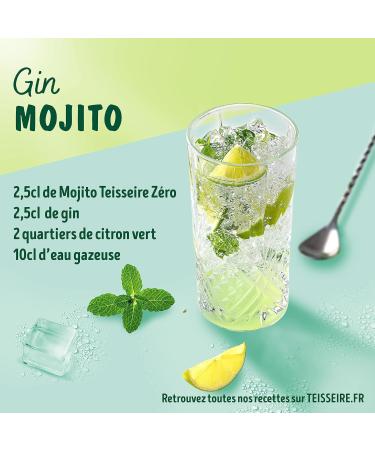 Set of 3 Teisseire Zero Sugar Syrups (Mojito Peach Tropical) for Refreshing Drinks Cocktails Recyclable Bottle 3 x 60 cl - Buy Online on GoSupps.com