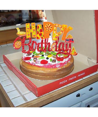 Pizza Theme Birthday Party Cake Topper Red - Buy Online on GoSupps.com