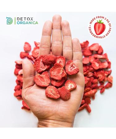 100g Freeze-Dried Strawberries | Natural Sugar-Free Dried Fruits | Detox Organica - Premium Quality Sliced Fruit - Buy Online on GoSupps.com