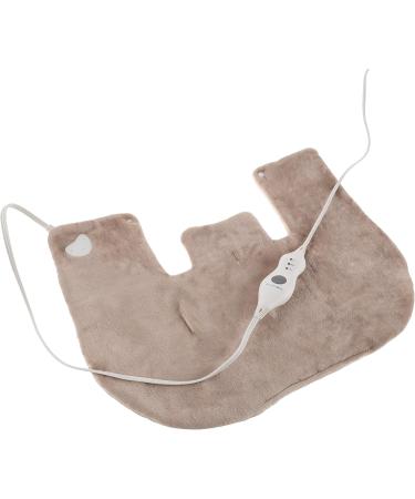 Electric Neck and Shoulder Warmer - Heating Pad with 3 Settings  Auto Shut-Off  Front Clasp  and Long Detachable Cord by Bluestone (Tan) Neck/Shoulder - Buy Online on GoSupps.com