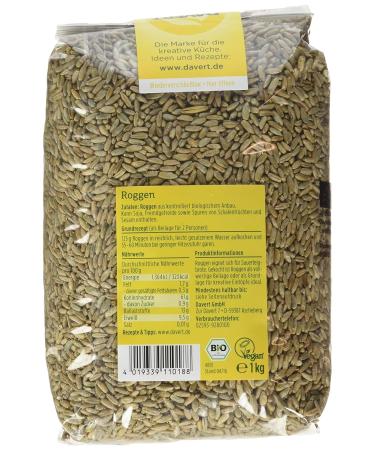 Davert Rye 4 Pack (4 x 1 kg) - Premium Organic Whole Grain - Buy Internationally - Buy Online on GoSupps.com