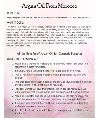 Premium Organic Moroccan Argan Oil 8oz - 100% Pure Cold Pressed Miracle Oil for Skin Hair & Nails - Imported from Morocco - Buy Online on GoSupps.com