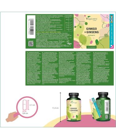 Ginkgo Biloba & Panax Ginseng Capsules | 12000mg Ginkgo & 2000mg Korean Red Ginseng Extracts | Lab-Tested, Additive-Free | 120 Capsules (4 Months Supply) | Vegan-Friendly - Buy Online on GoSupps.com
