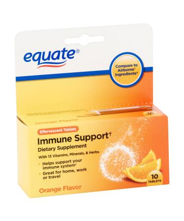 Equate - Immune Support Orange Flavor 10 Effervescent Tablets (Compare to Airborne)