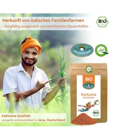 Organic Turmeric Tea 1kg - Rich Curcumin & Aromatic Flavor | Perfect for Golden Milk & Peppermint Tea - Premium Quality Controlled & Checked - Buy Online on GoSupps.com