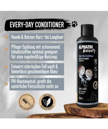 Alphazoo Every Day Conditioner for Cats & Dogs - 200ml Coconut Fur Care for All Breeds | Natural Dog Shampoo for Soft Fur - Buy Online on GoSupps.com