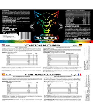 Complete Multivitamins | Vitastrong Vitamin C E B1 B2 B6 D A K B12 Biotin | 100% Natural and Pure | 13 High Dose Vitamins | Made in Italy - Buy Online on GoSupps.com