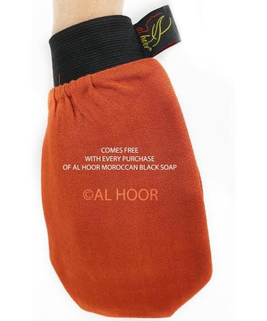 AL HOOR Moroccan Black Olive Soap Infused In Eucalyptus Oil + Kessa Glove - Deep Acne Cleansing & Dead Skin Cells Remover (Lavender) - Buy Online on GoSupps.com