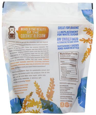 Buy Madhava Organic Coconut Sugar 1 lb | Natural Sweetener, 100% Pure - Buy Online on GoSupps.com