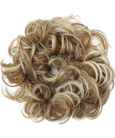 CAISHA XXL Voluminous Curly Messy Bun Hairpiece | Light Brown Blonde Mix #6H613 HW34 - Bridal Updo Hairstyle - Buy Online on GoSupps.com