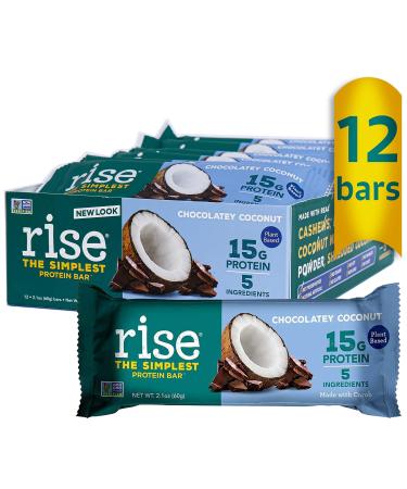 Rise Bar THE SIMPLEST PROTEIN BAR Chocolatey Coconut 12 Bars 2.1 oz (60 g) Each