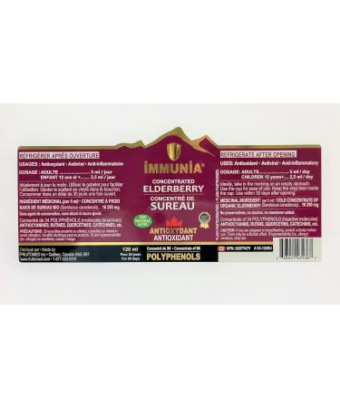 IMMUNIA - Pure Elderberry concentrate - Organic Elderberries. Powerful Antioxidant - Anti-influenza & Natural Anti-inflammatory. Made in Canada. (3-Pack) 1 count (Pack of 3) - Buy Online on GoSupps.com
