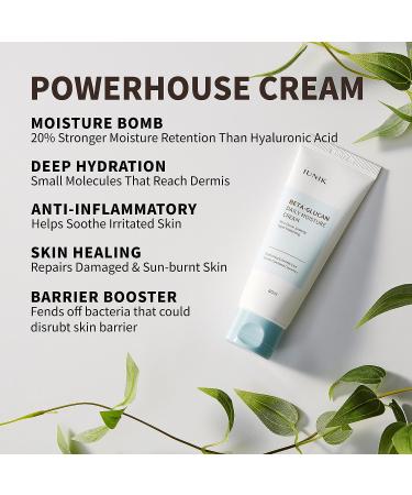 IUNIK Beta-Glucan Skincare Set - Moisturizing & Revitalizing Cream (2.02 fl.oz.) + Mini Serum (0.51 fl.oz.) | EWG-Green Ingredients for Skin Reinforcement - Buy Online on GoSupps.com
