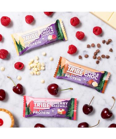TRIBE Energy Bar with Natural Plant Protein - White Chocolate + Raspberry (16 x 50g) - Buy Online on GoSupps.com