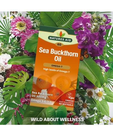 Nature's Aid Omega-7 Sea Buckthorn Oil 500mg - 60 Vegetarian Softgels - Buy Online on GoSupps.com