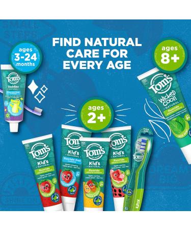 Tom's of Maine Natural Kids' Fluoride Toothpaste Silly Strawberry 5.1 oz - 3-Pack (Original Formula) - Buy Online on GoSupps.com