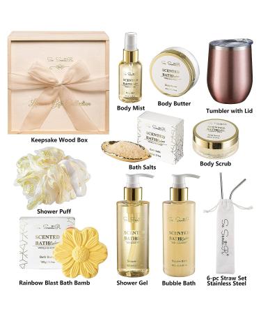 Vanilla Honey Spa Gift Basket for Women | Holiday, Christmas, Mother's Day Gift Idea | Birthday, Best Friends, Sisters, Moms | Relaxation & Pampering Set - Buy Online on GoSupps.com
