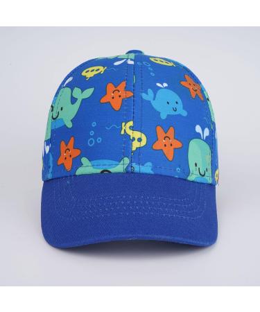 LANGZHEN 100% Cotton Kids Baseball Cap Hat | Adjustable Sun Hat for Boys Girls | S Blue Whale - Buy Online on GoSupps.com