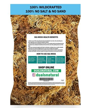 DualSpices Sea Moss Gold 16 Oz - Wildcrafted from Jamaica, Non-GMO Vegan Superfood - No Salt, Sand, Chemicals, Preservatives - 1lb Raw Fresh Harvested from Caribbean Sea - Buy Online on GoSupps.com