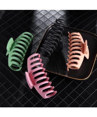SHALAC Large Hair Claw Clips for Thick Hair - Strong Hold Barrettes for Long Hair - 4 PCS Fashion Accessories for Women and Girls - 4.4 Inch Hair Clamp Clip - Ideal for Heavy Hair - A.Black, Olive Green, Burgundy - Buy Online on GoSupps.com