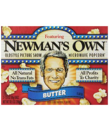 Newman's Own Old Style Picture Show Microwave Popcorn,Butter, 3 Count (Pack of 1)