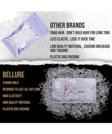 Clear Small Elastic Hair Bands (1000 pcs) + Hair Band Remover Cutter | Mini Hair Elastics Bands/Ties with Storage Box - Women and Girls - Buy Online on GoSupps.com