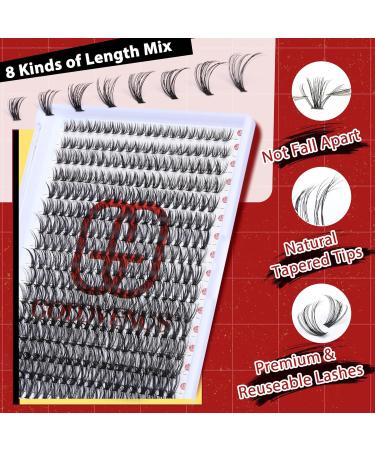 Goddvenus Eyelash Extension Kit - 320Pcs Cluster Lashes, DIY Individual Eyelashes, Bond, Seal, Remover & Tweezers Included - Buy Online on GoSupps.com