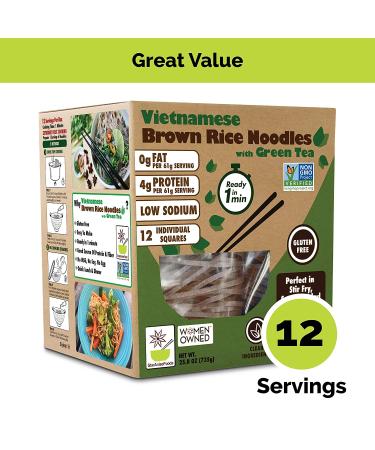 Brown Rice Noodles with Green Tea - Non-GMO Ramen Alternative for Pad Thai - 12 Servings by Star Anise Foods - Buy Online on GoSupps.com