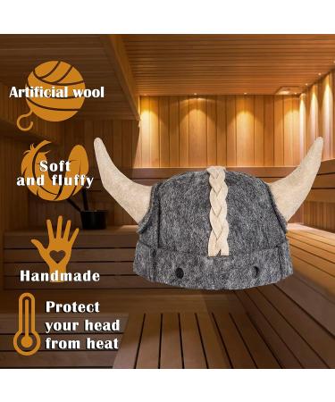 Buy Saunahut Viking Russian Banya Hat for Men | XL Gray Sauna Hat | Finnish & Ukrainian Style - Buy Online on GoSupps.com