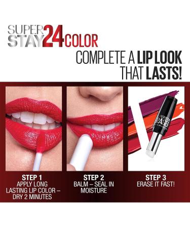 Maybelline Super Stay 24-Hour Liquid Lipstick & Balm Set - Relentless Ruby | Long Lasting, Highly Pigmented Color | Ruby Red Shade | 1 Count - Buy Online on GoSupps.com