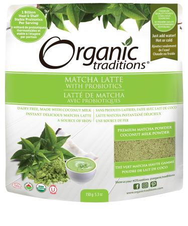 Organic Traditions Matcha Latte with Probiotics 5.3 oz (150 g)