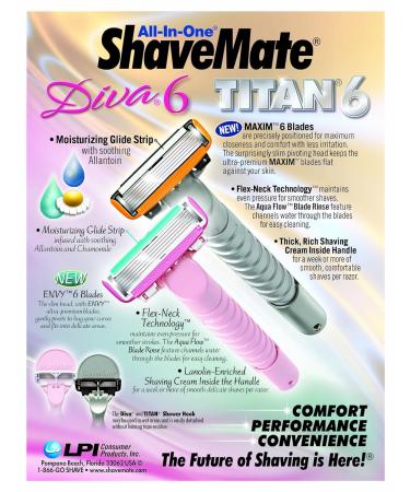 Buy ShaveMate Titan 6 Razors - 3 Pack with Shaving Cream Handle | International Shipping Available - Buy Online on GoSupps.com