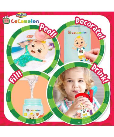Cocomelon Decorate Your Own Water Bottle - BPA Free, DIY Arts and Crafts for Kids Age 3+, Includes Customized Stickers, Durable and Easy to Grip - Perfect Toddler Gift - Buy Online on GoSupps.com