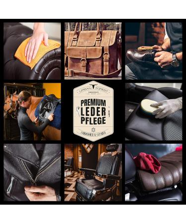 Premium Leather Care Set for Cars Sofas & Equestrian - Clean & Maintain Leather with 3-Piece Kit: Cleaner Balm & Lotion - Buy Online on GoSupps.com