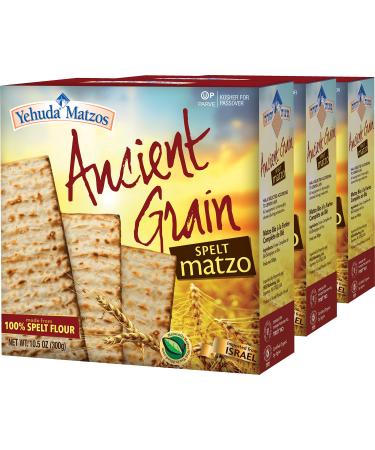 Yehuda Organic Ancient Grain 100% Spelt Matzo 10.5oz (3 Pack) 10.5 Ounce (Pack of 3)