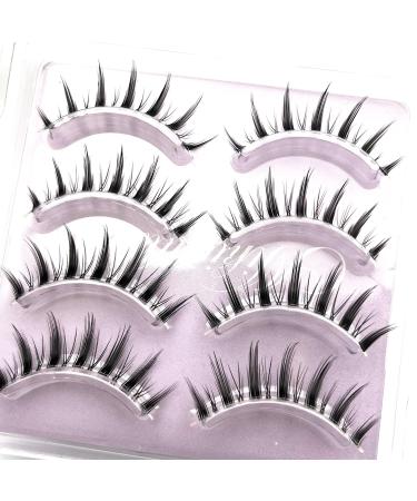 Manga Lashes Clear Band Anime False Eyelashes 4 Pack - Spiky & Natural Look | Japanese Style A01 by Mikiw - Buy Online on GoSupps.com