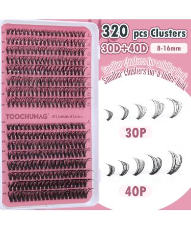 TOOCHUNAG Cluster Lashes 30D+40D - 320pcs Russian Wispy Eyelash Clusters | DIY Eyelash Extensions - Buy Online on GoSupps.com